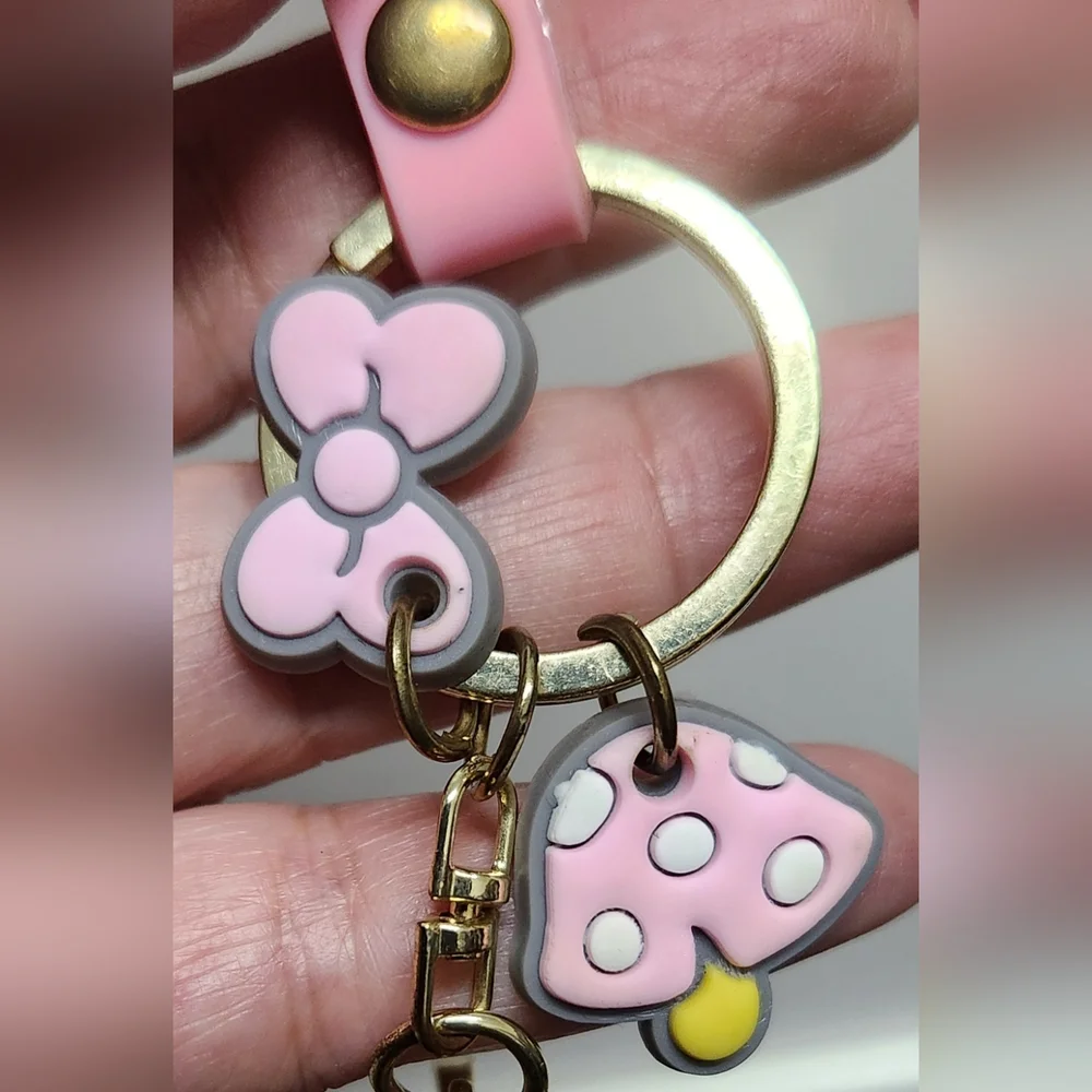 MY MELODY Bow & Mushroom Keychain